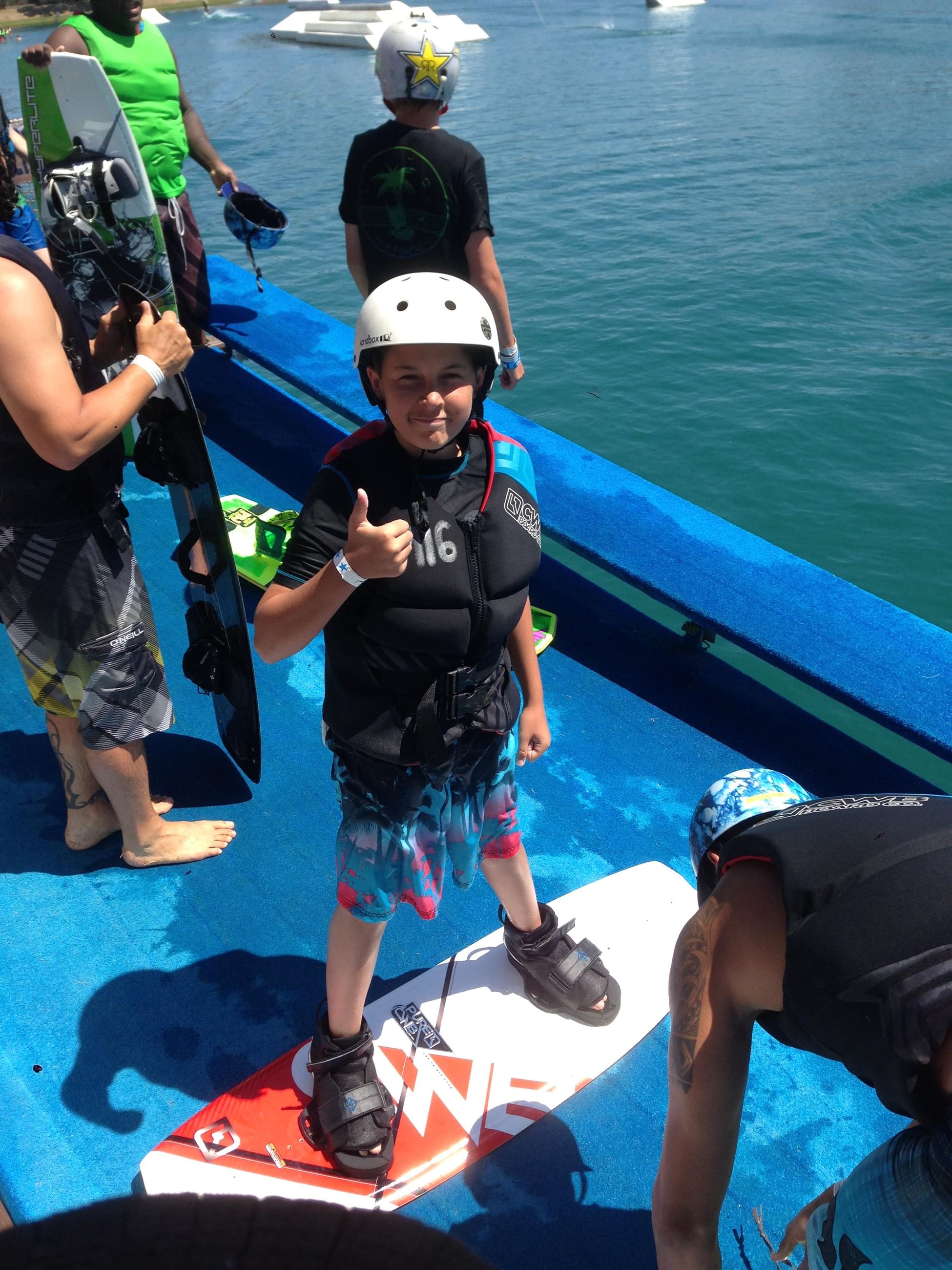 Kids in swimming safety gear