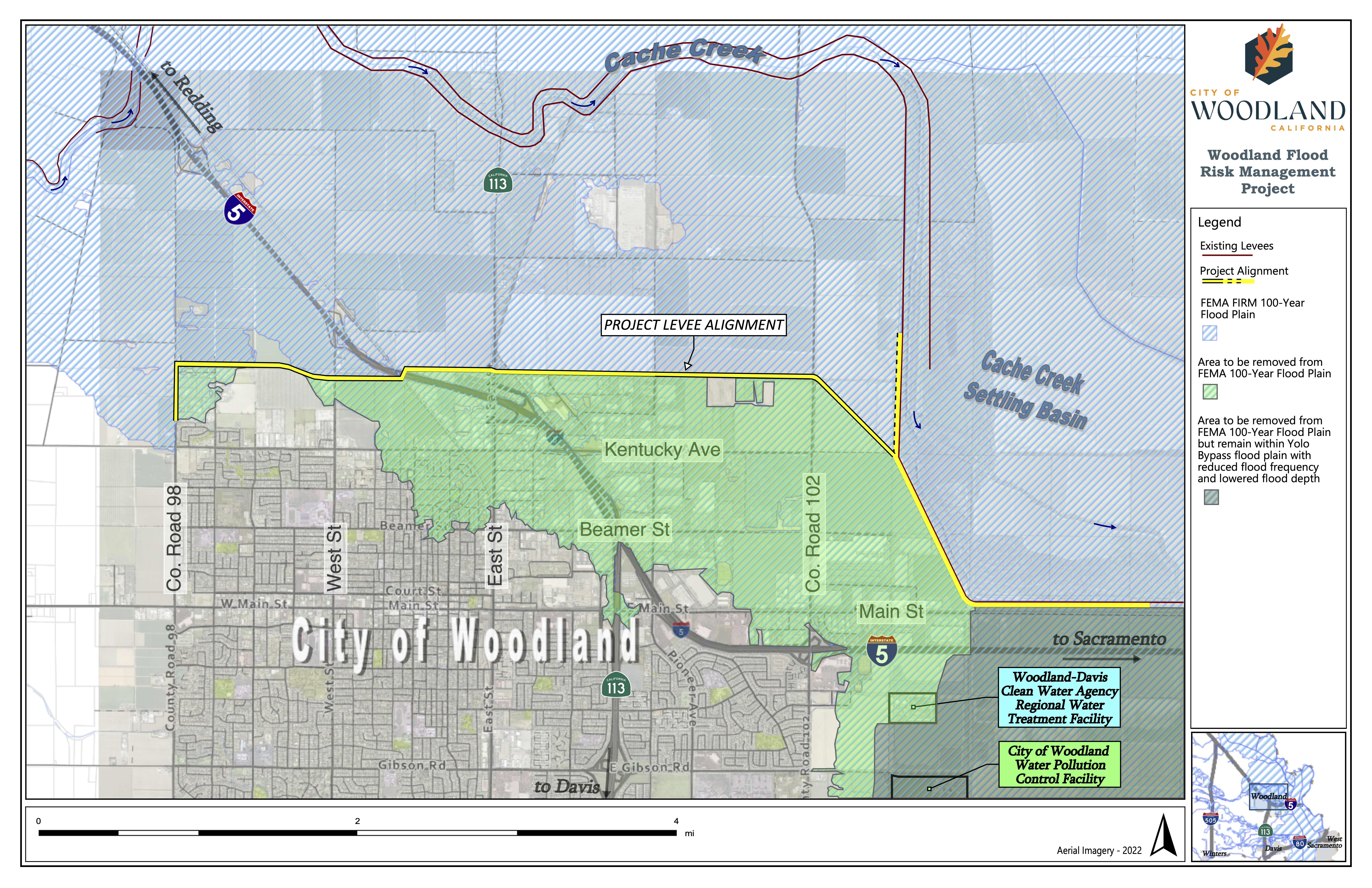 Flood Project Regional Imagery Showing Project Features Feb 2024